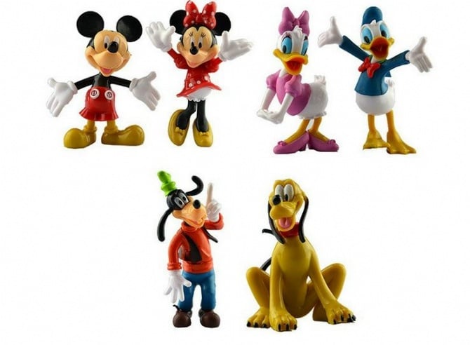 Mickey Mouse, Minnie Mouse, Donald Duck, Daisy Duck, Pluto, Goofy Figurine Set / Cake Topper (6 in 1)+ free sticker
