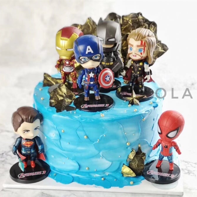 Figurine set / cake Topper for Q version Marvel's The Avengers BATMAN SPIDERMAN