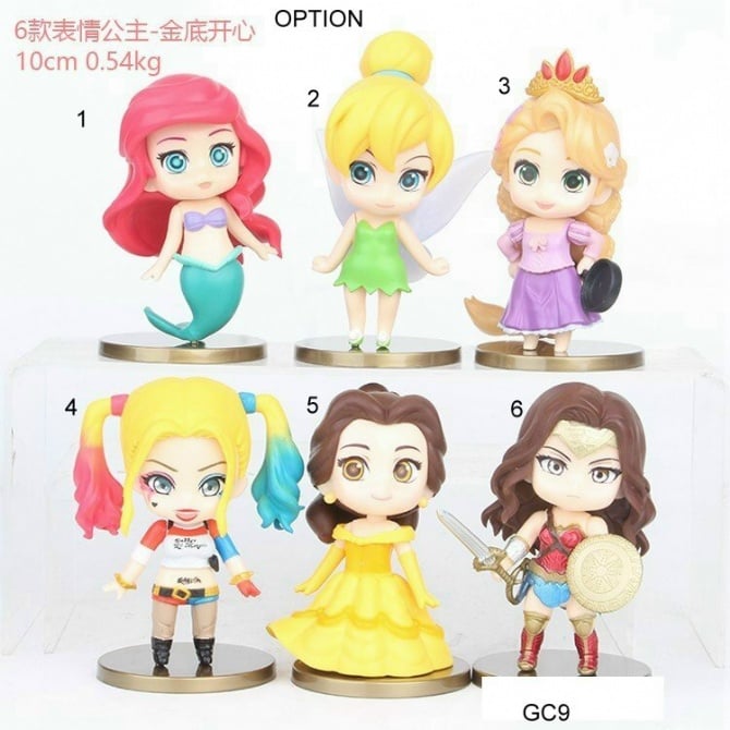 10cm Q version disney Princess Figurine / Cake Topper D2