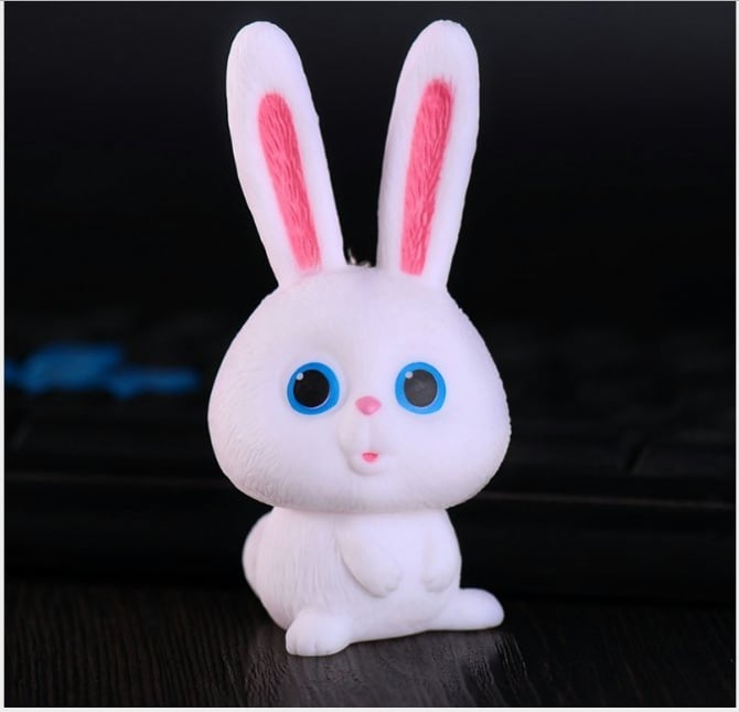 Rabbit cake topper figure key chain