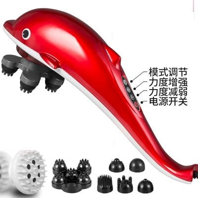 Computer Touch Hand Held Massager red colour with 7 head