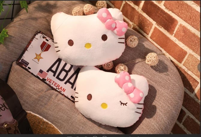 Hello kitty car neck pillow car seat cushion