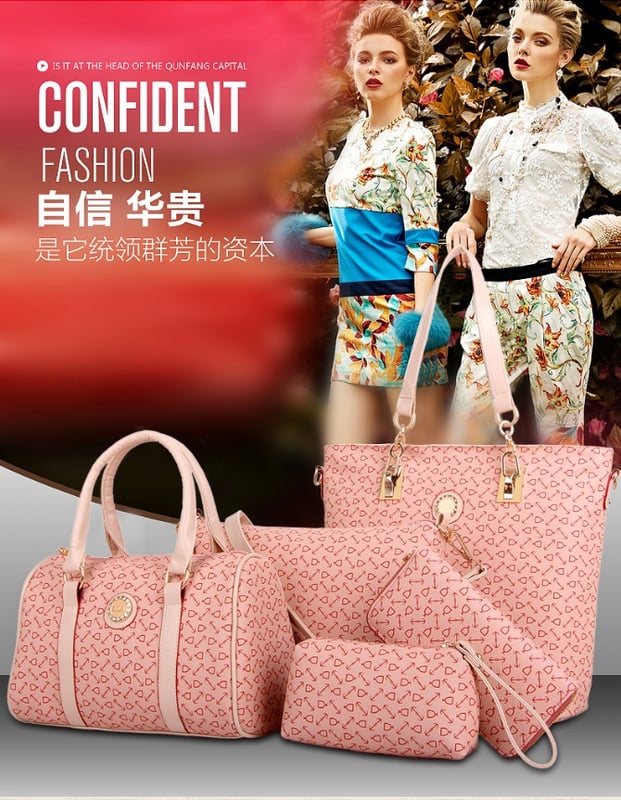 6 IN 1 Tote Bag, Handbag,Purse and Wallet Set