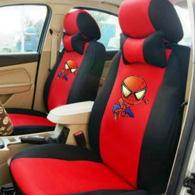Spiderman add thick Spacer Fabric Quality with full colour Full Set Car Seat Cover
