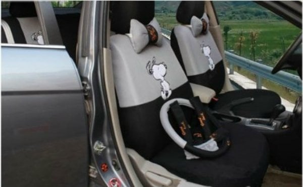 SNOOPY add thick Spacer Fabric Quality with full colour Full Set Car Seat Cover