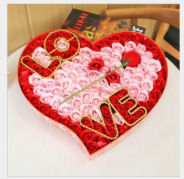 LOVE Soap Flowers Gift / Love Present for Birthday Anniversary Valentines