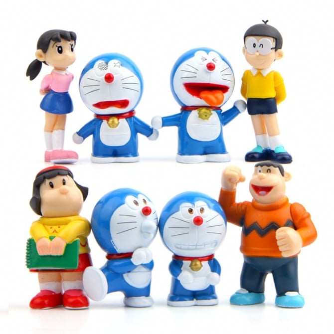 Doraemon 8pcs collection cake topper figure