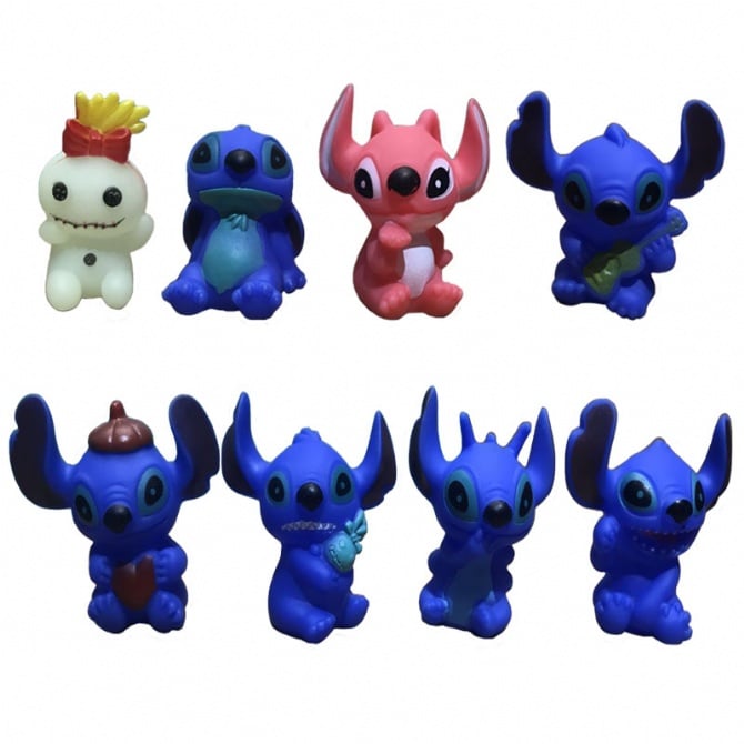 8 in 1 silicon stitch Figurine Set Cake Topper