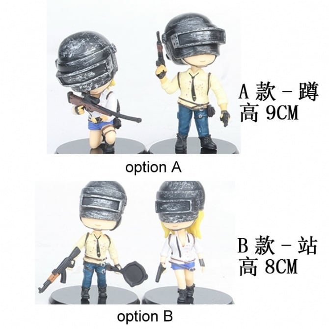 2 in 1 q version PUBG Battlegrounds Chicken Dinner Figure Cake topper