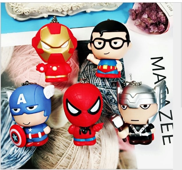 Marvel's The Avengers BATMAN SPIDERMAN cake topper / key chain