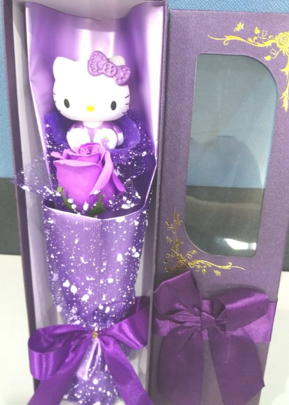 Hello kitty doraemon  Bouquet with soap flower and boxes