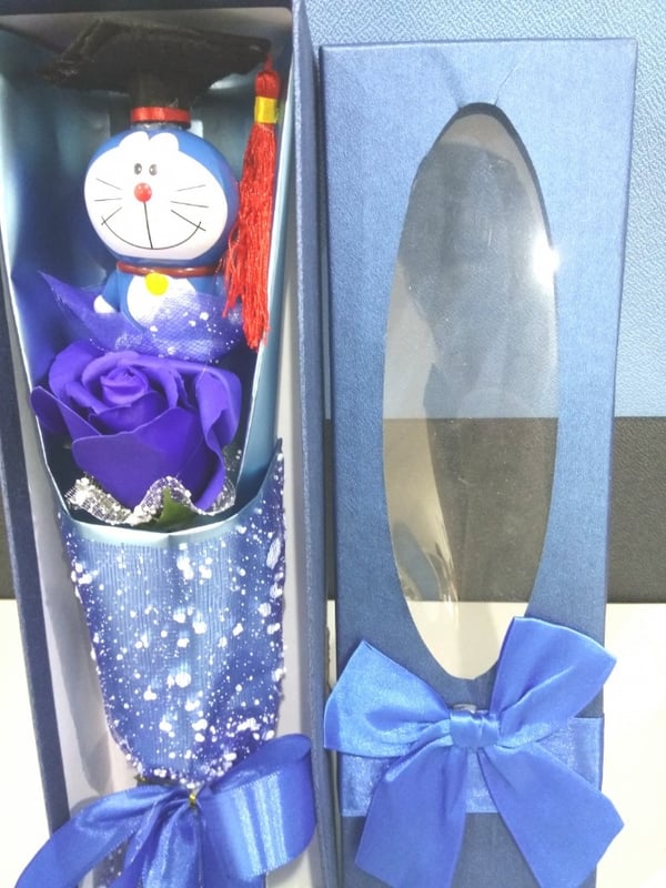 Graduation hello kitty doraemon  Bouquet with soap flower and boxes