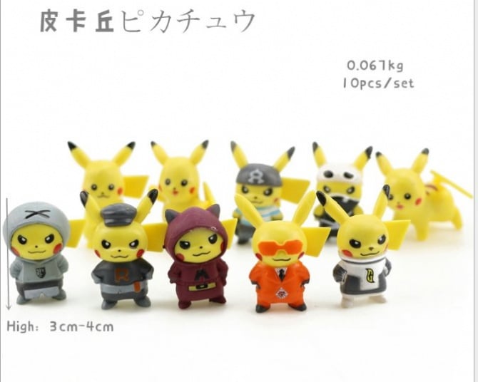 10 in 1 pokemon pikachu cake topper figure figurine