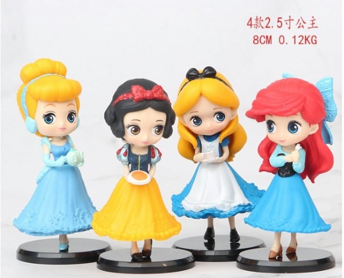 4 IN 1 Princess  Figurine / Cake Topper