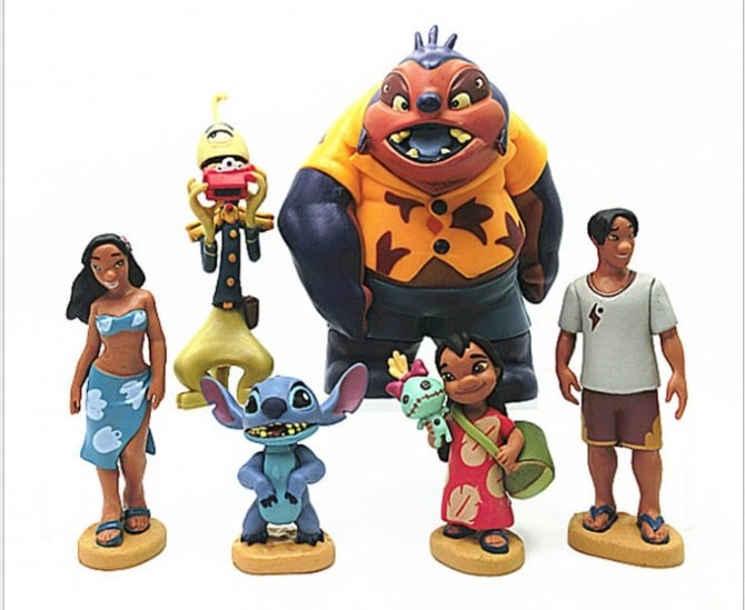 Lilo and stitch with family Figurine Set / Cake Topper (6 in 1)