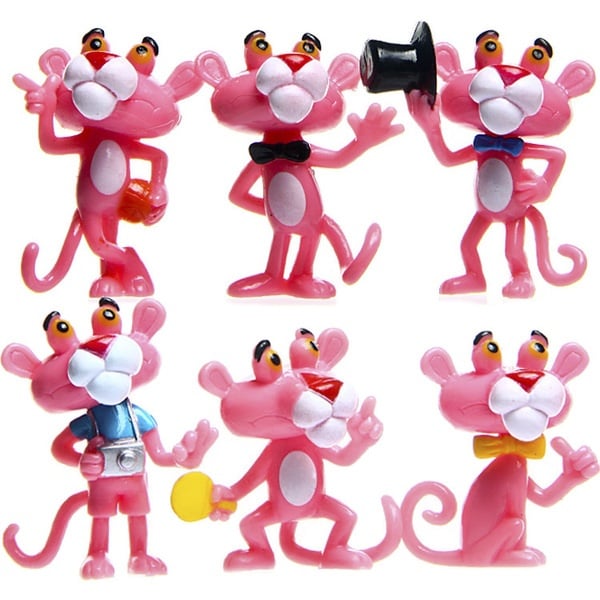 Pink Parther Figurine Set / Cake Topper (6 in 1)