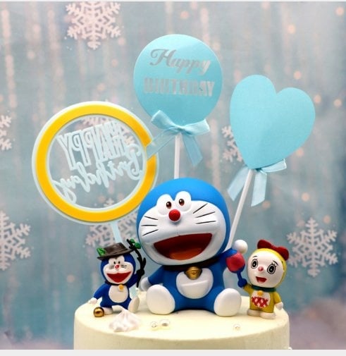 9.5cm Doraemon Figurine Set Cake Toppe