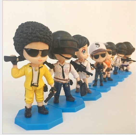 8 in 1 PUBG Battlegrounds Chicken Dinner Figure Cake topper