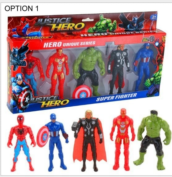 5 in 1 abs marvel captain america Figurine Set Cake Topper with light and  boxes