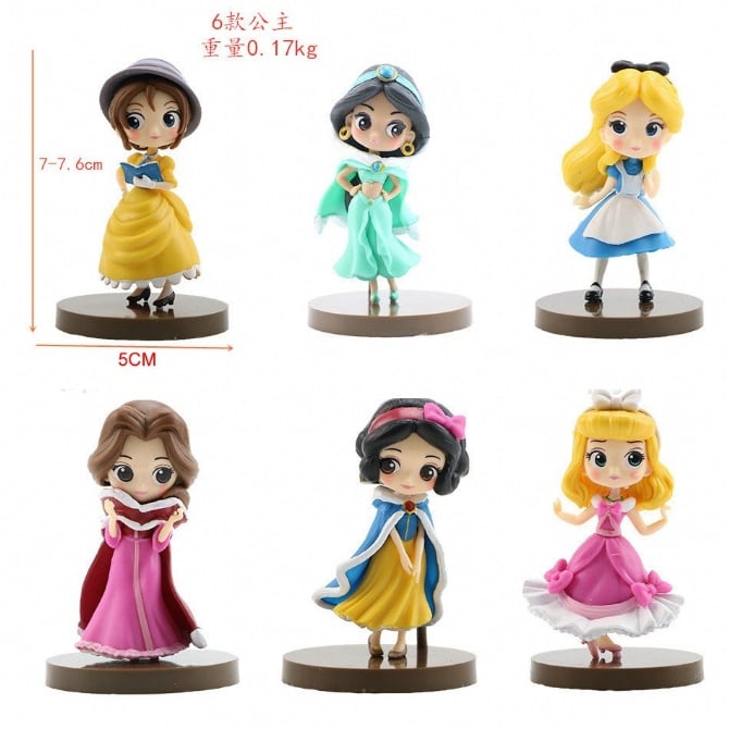 New Design 6 IN 1 Princess  Figurine / Cake Topper