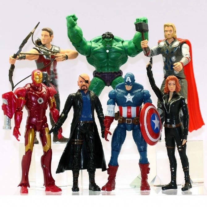 14-15cm 7 in 1 marvel captain america Figurine Set Cake Topper