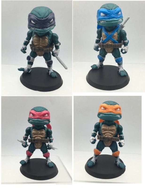 4 in 1 Figurine set / cake Topper for Ninja Turtles