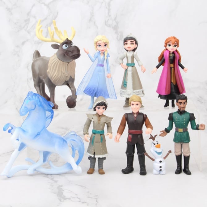 9 in 1  Frozen 2  Princess Figurines Cake Topper, Disney Frozen Toy