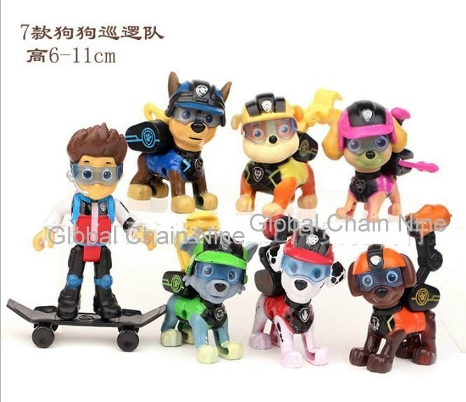 7 in 1 new design PAW Patrol Cake Topper /Figure set