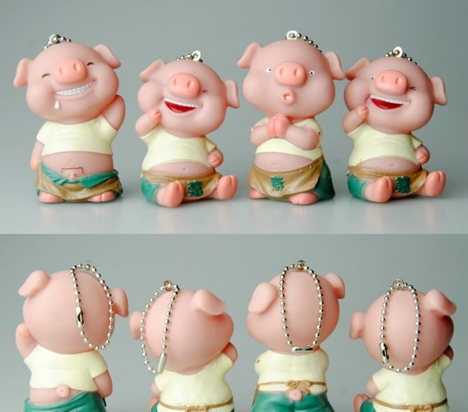 vegatarian pig cake topper