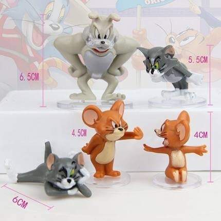5 IN 1 Tom and Jerry  Figurine Set / Cake Topper