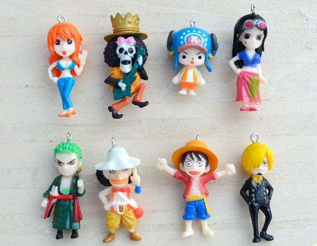 8 in 1 One Piece  Figurine cake Topper Display