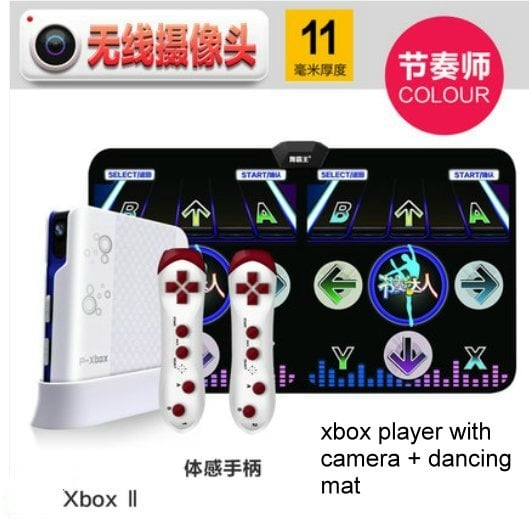 XBOX player with Camera + dancing mat with 2 remote control