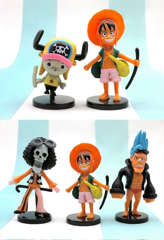5 in 1 One Piece  Figurine cake Topper Display