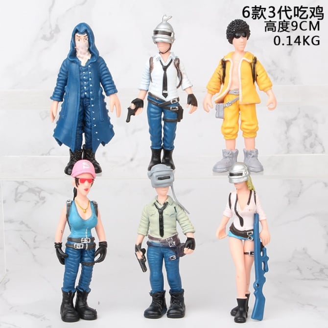 6 in 1 PUBG Battlegrounds Chicken Dinner Figure