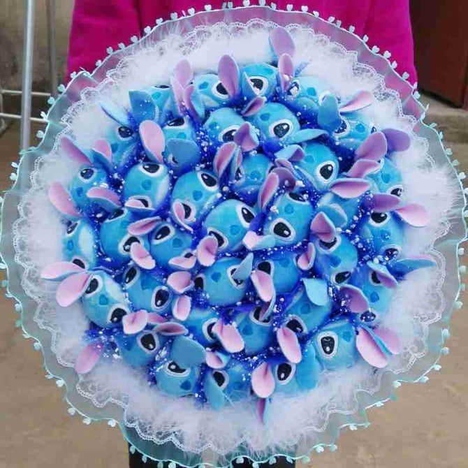 36pcs hello kitty stitch pooh bouquet (round design)