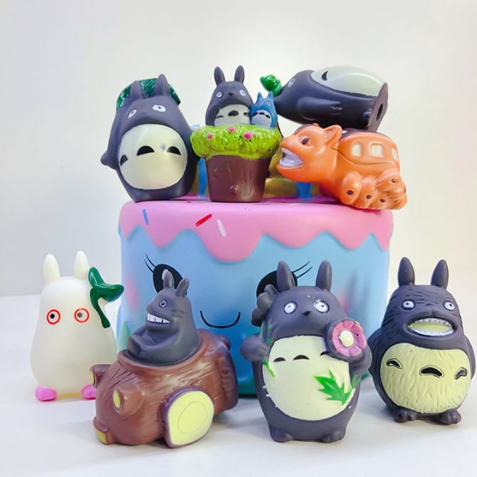 8 in 1 Silicon Totoro Figurine Set Cake Topper