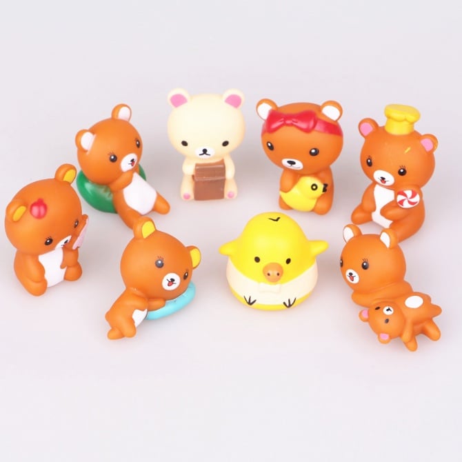 8 in 1 Silicon rilakkuma Figurine Set Cake Topper