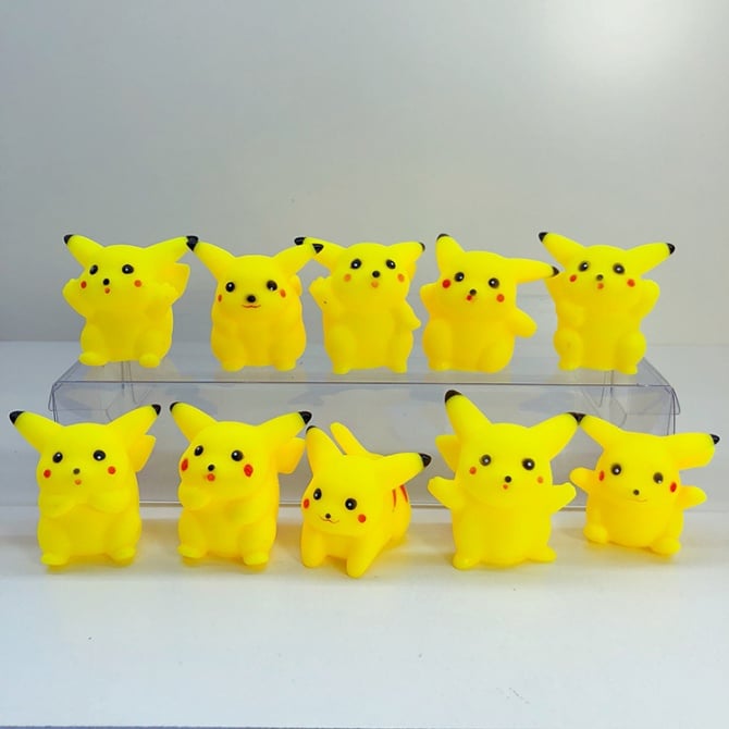 10 in 1 Silicon pikachu Figurine Set Cake Topper