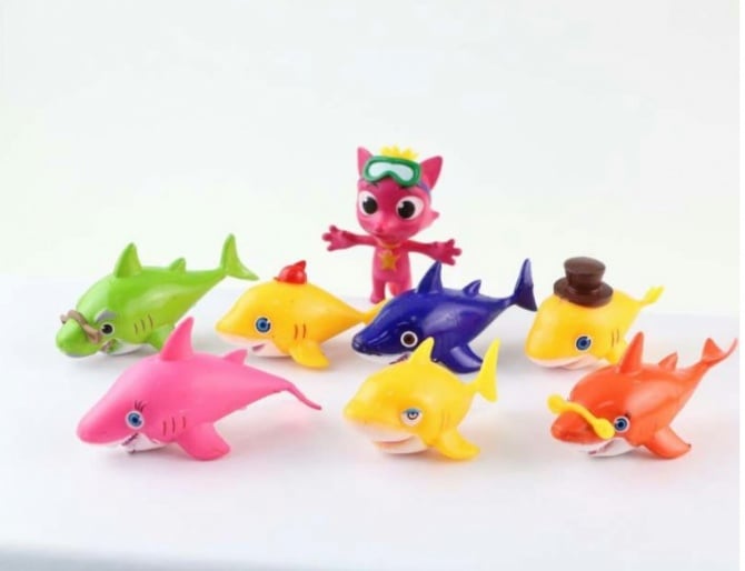 8 in 1 baby shark Figurine Set Cake Topper