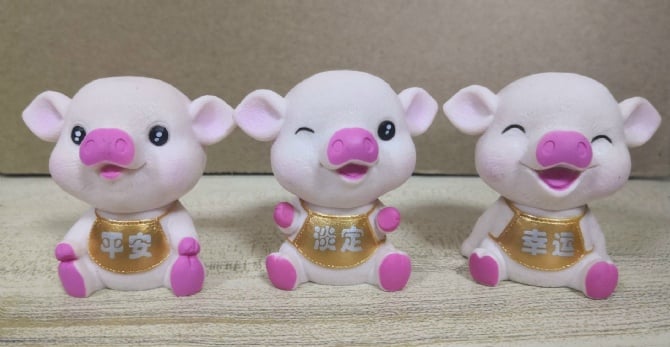 Lucky pig cake topper