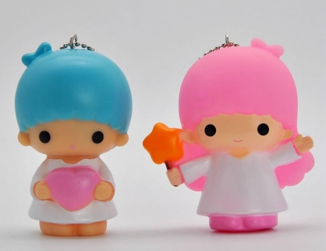 baby girl and boy cake topper key chain