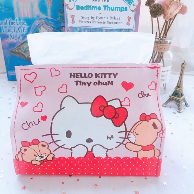 Cute Hello Kitty stitch winnie the pooh PU Tissue Box