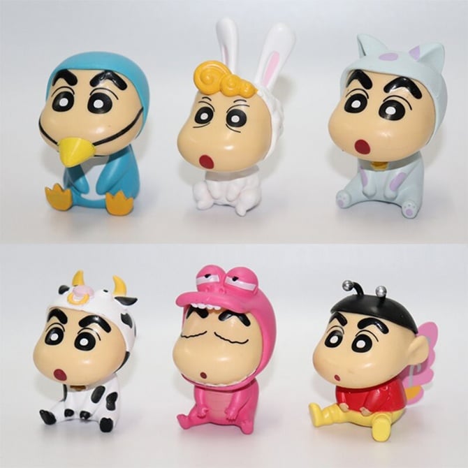 6 IN 1 Shin Chan cute Figurine Set / Cake Topper