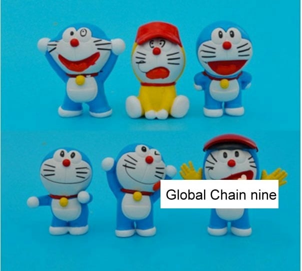 Doraemon 6pcs collection cake topper