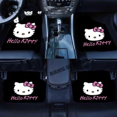 4pcs Suede Car mats  hello kitty washable