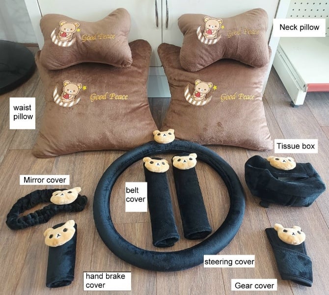 Rilakkuma soft Car accessories pillow hand Brake Gear Seat Belt Mirror