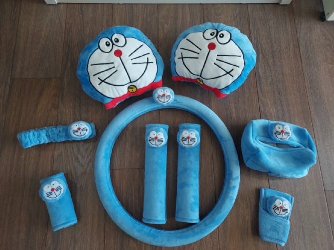 Doraemon soft Car accessories pillow hand Brake Gear Seat Belt Mirror