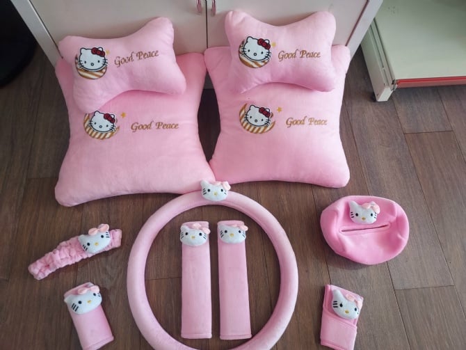 hello kitty soft Car accessories pillow hand Brake Gear Seat Belt Mirror