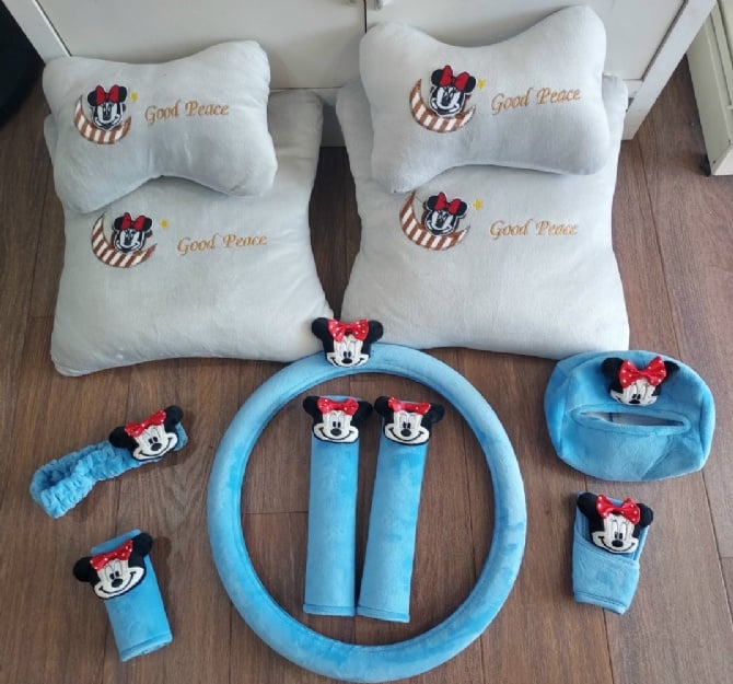 Minnie soft Car accessories pillow hand Brake Gear Seat Belt Mirror