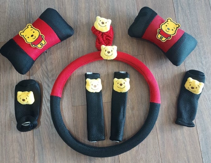 8 in 1  Winnie the pooh add thick Spacer Fabric Car accessory